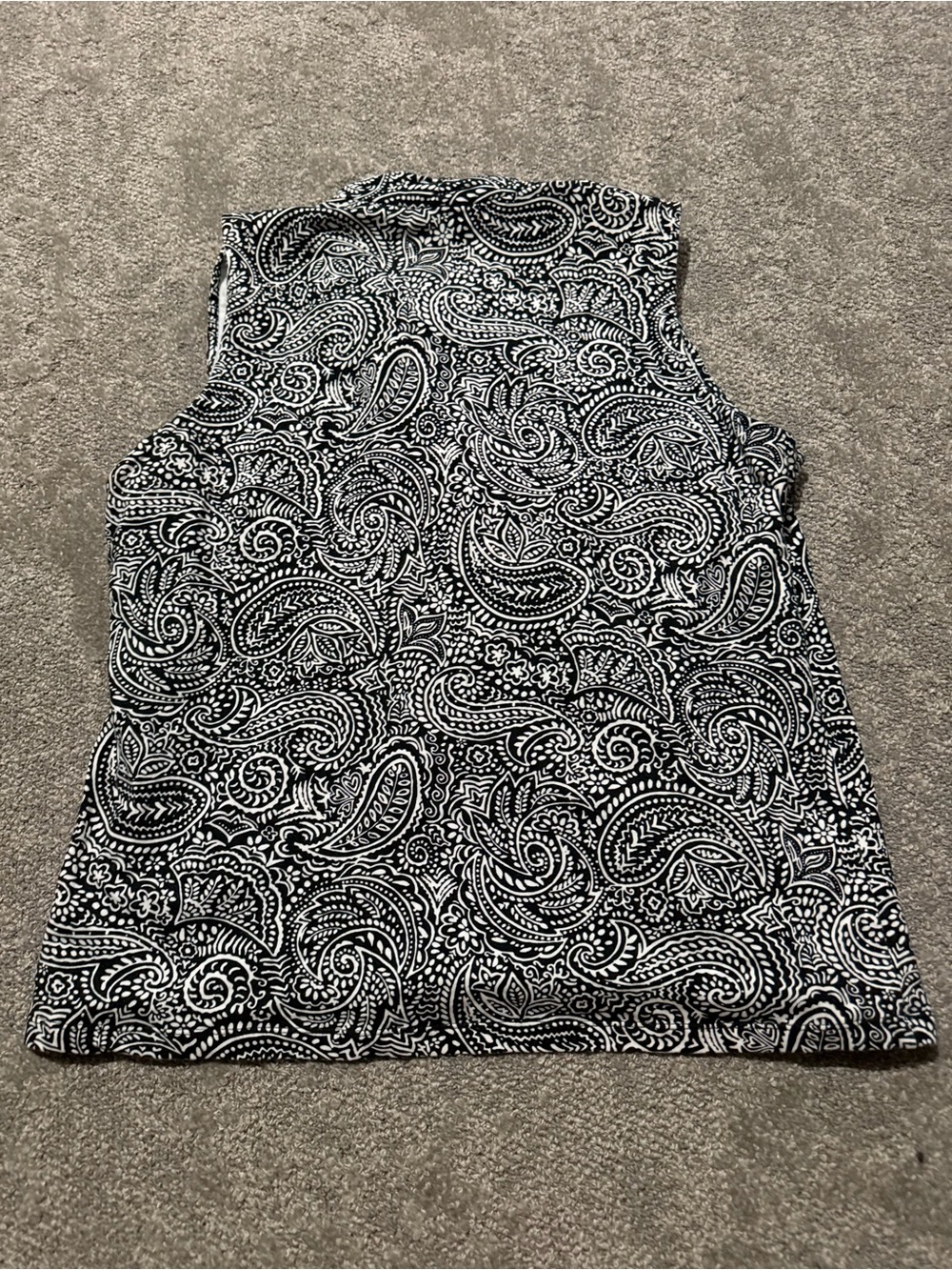 Liz Claiborne women’s paisley pattern top sleeveless detailed neck XL 95% cotton - Picture 6 of 8